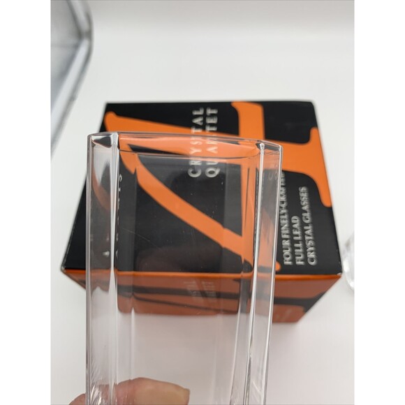ARAMIS 4 Full Lead Crystal Quartet Tall Glasses in Original Box France Vintage - Picture 6 of 11